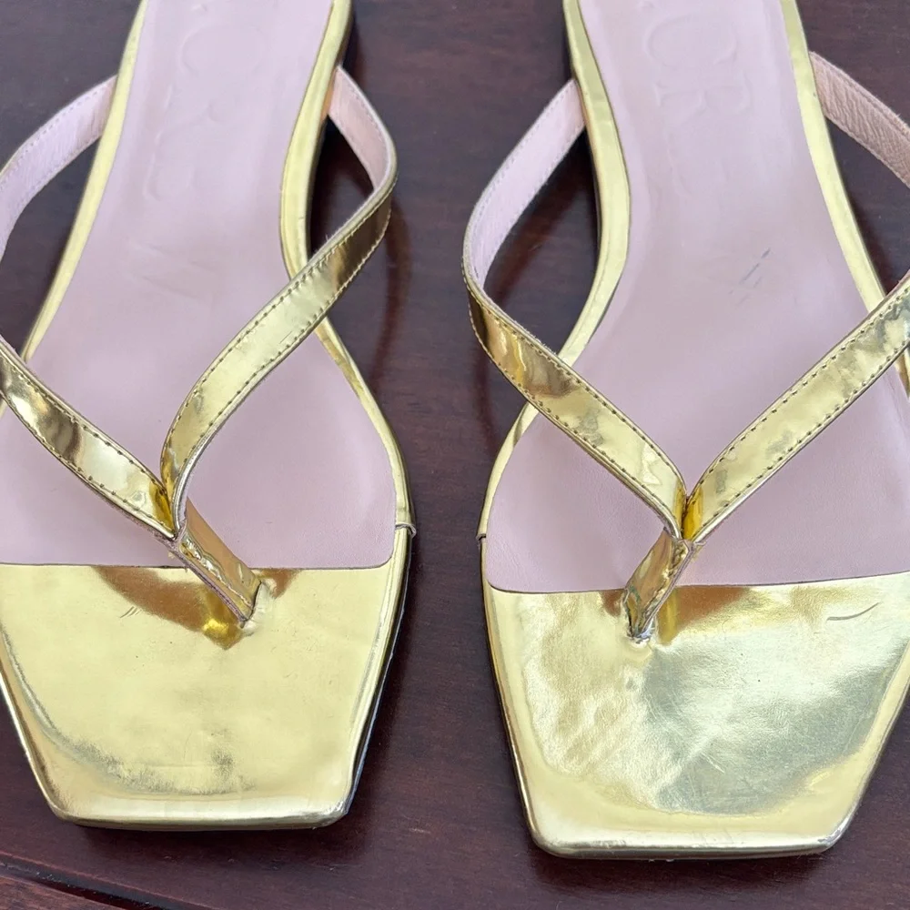 J. Crew Gold and Tan Women's Sandals